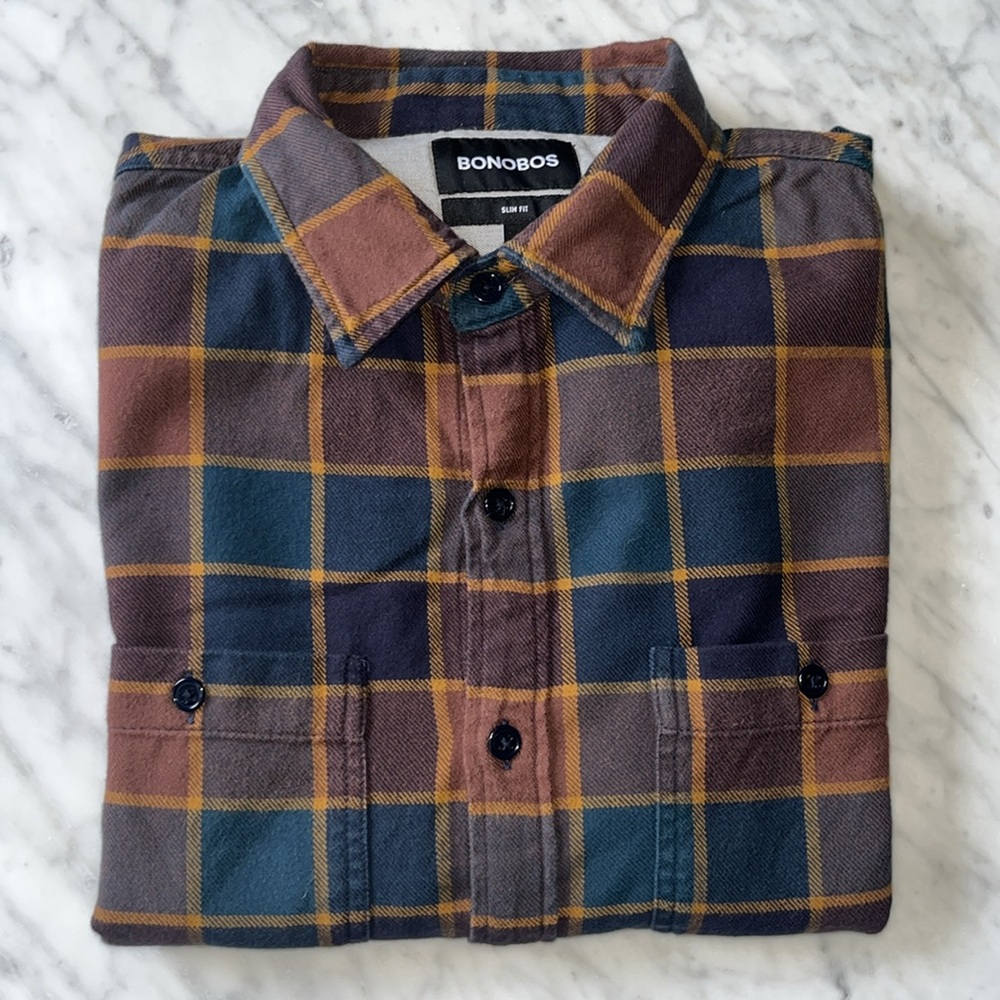 Bonobos Slim Fit Plaid Flannel Button Down Shirt